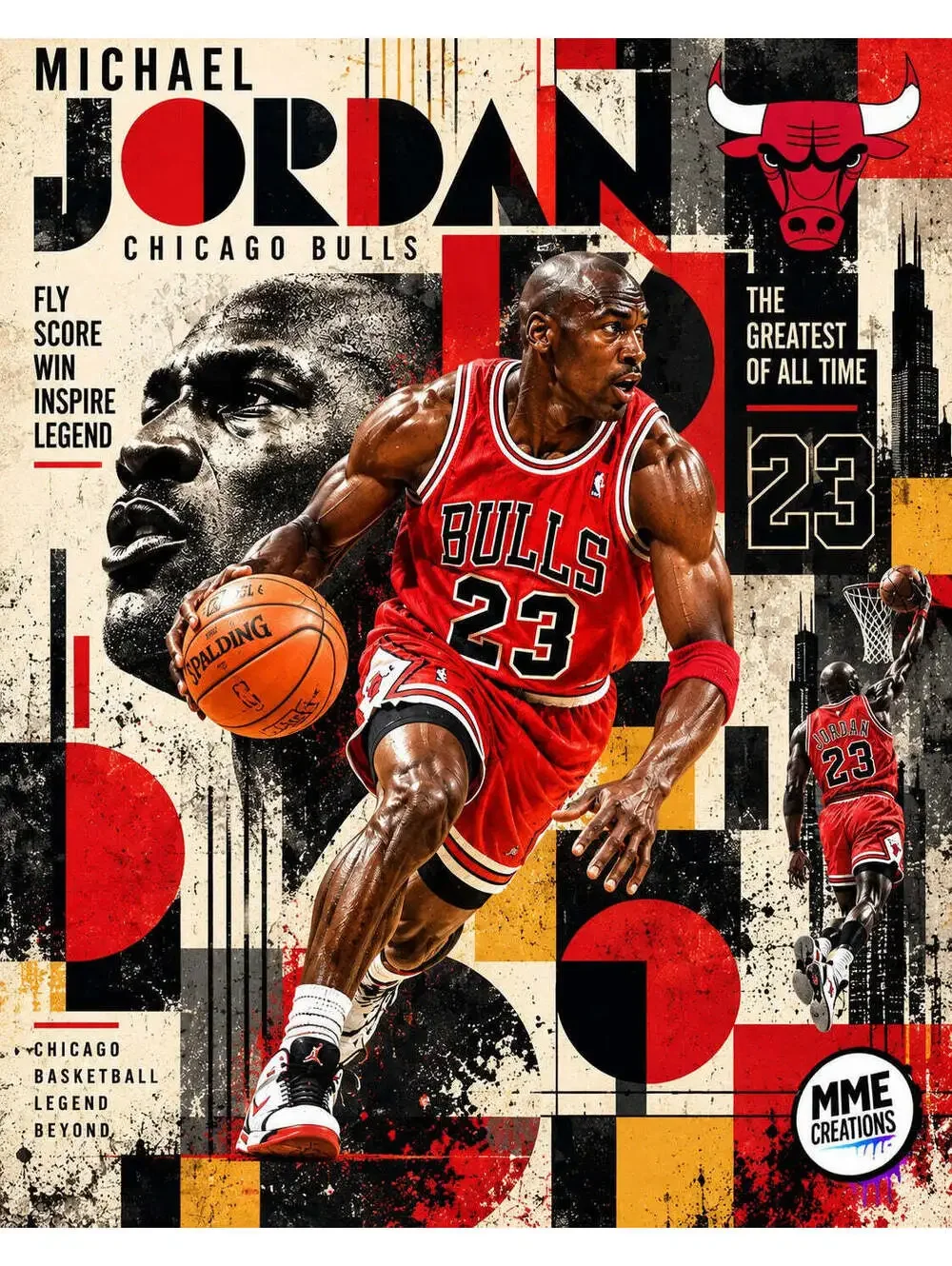 4709 Michael Jordan Bauhaus × Grunge AG Collection 8x10 Sports Print